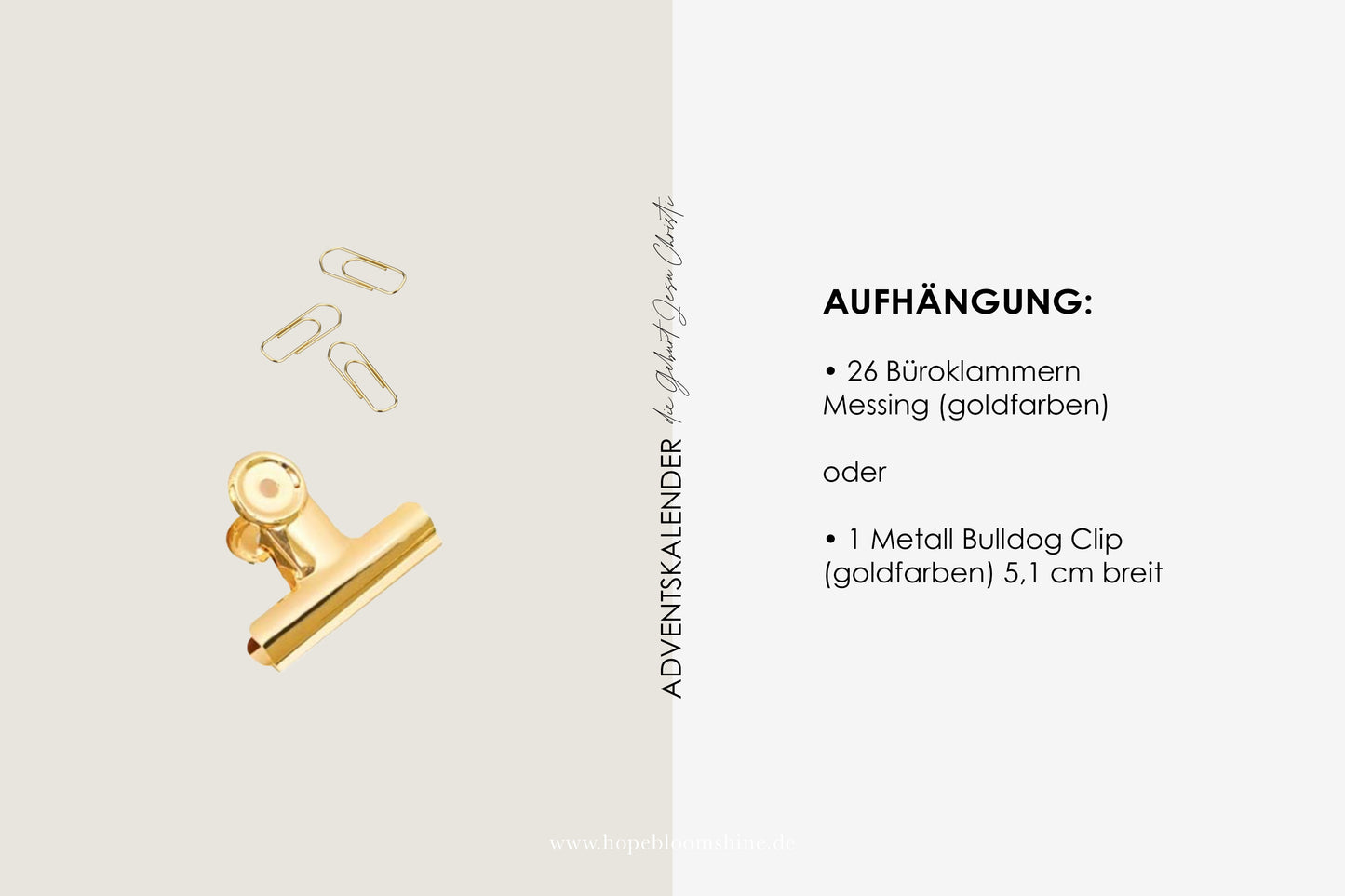 adventskalender GEBURT JESU hopebloomshine