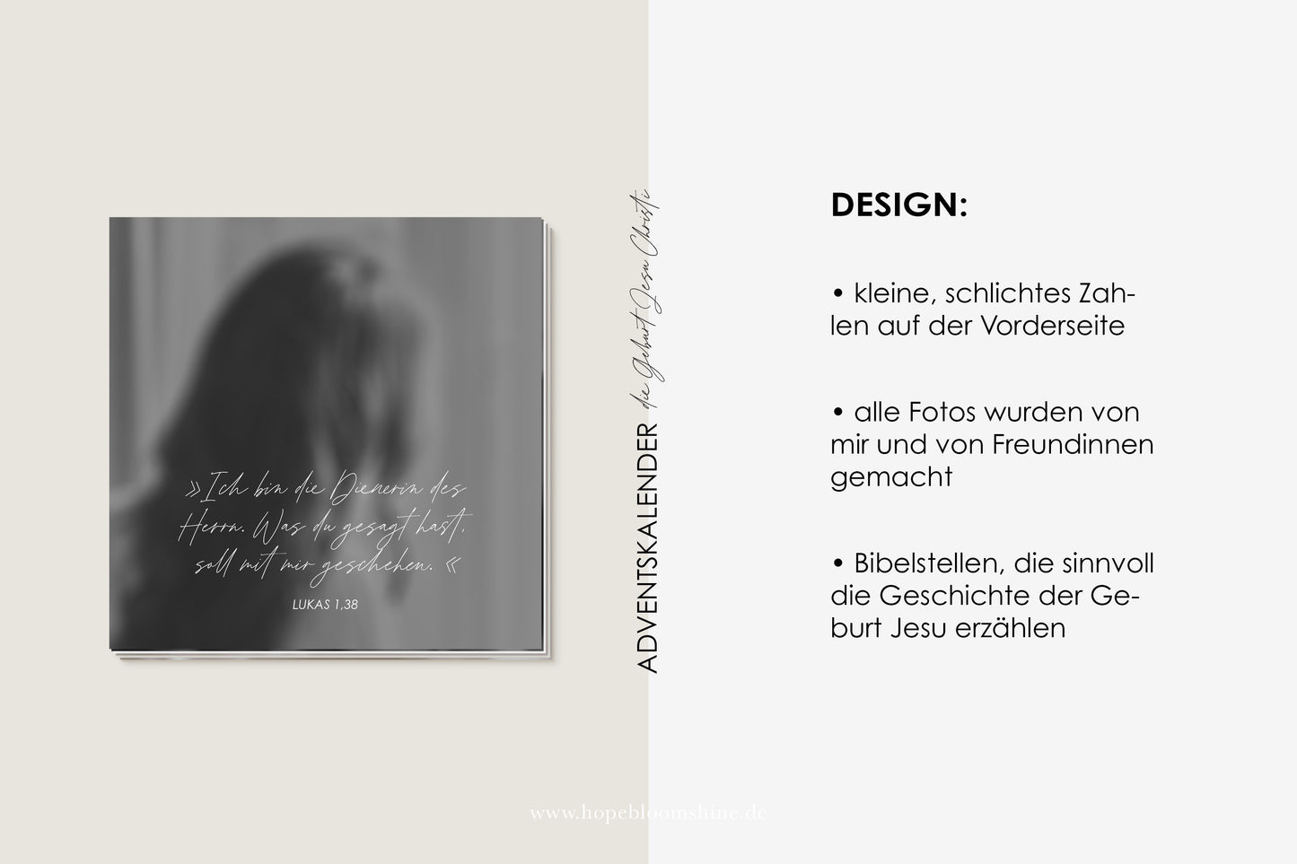 adventskalender GEBURT JESU hopebloomshine