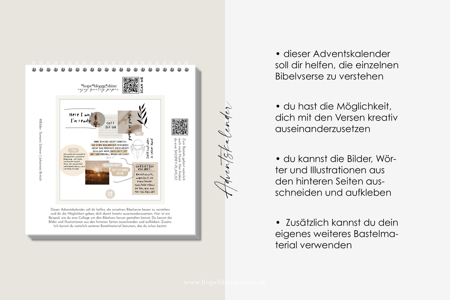Adventskalender 24 BIBELVERSCOLLAGEN hopebloomshine