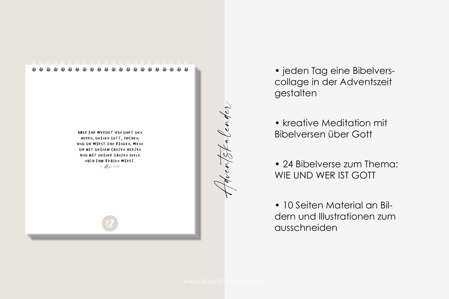 Adventskalender 24 BIBELVERSCOLLAGEN hopebloomshine
