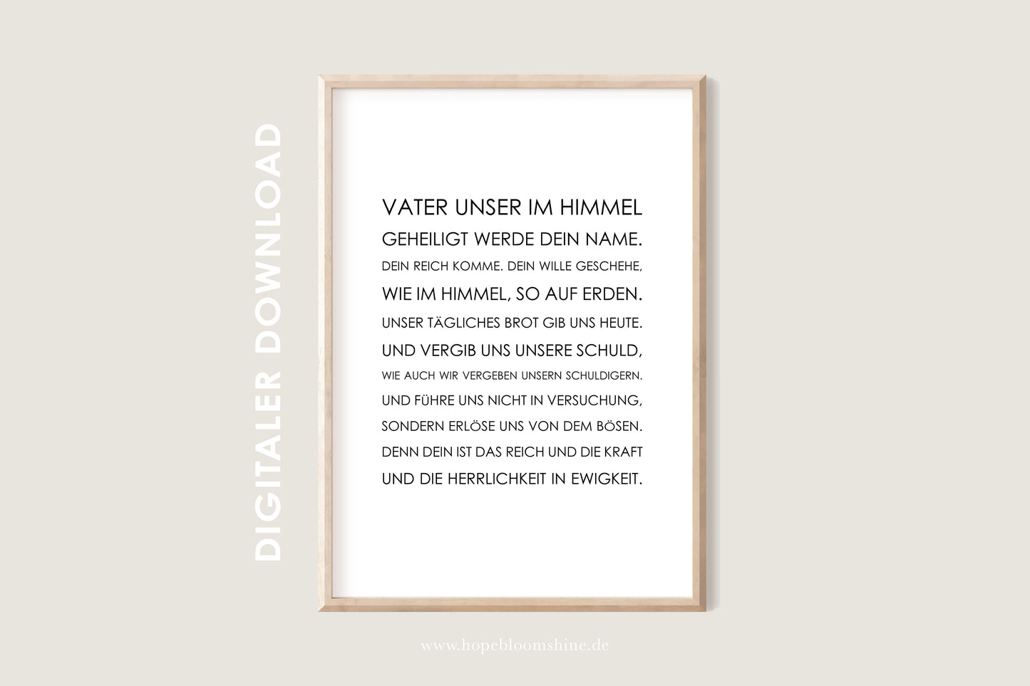 Kostenloser Digitaler Download Poster VATER UNSER