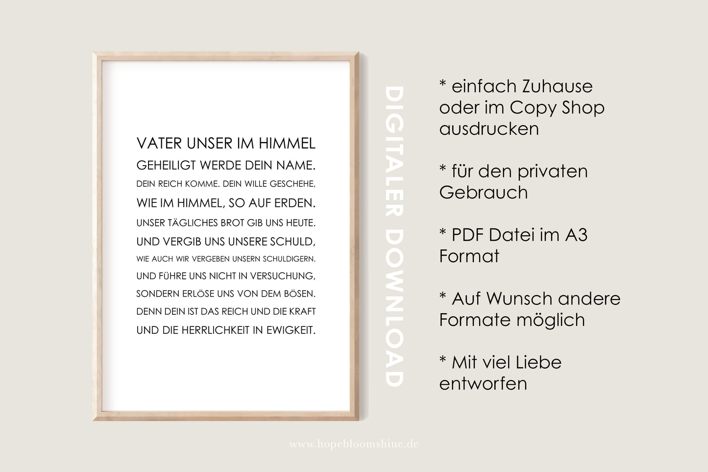 Kostenloser Digitaler Download Poster VATER UNSER