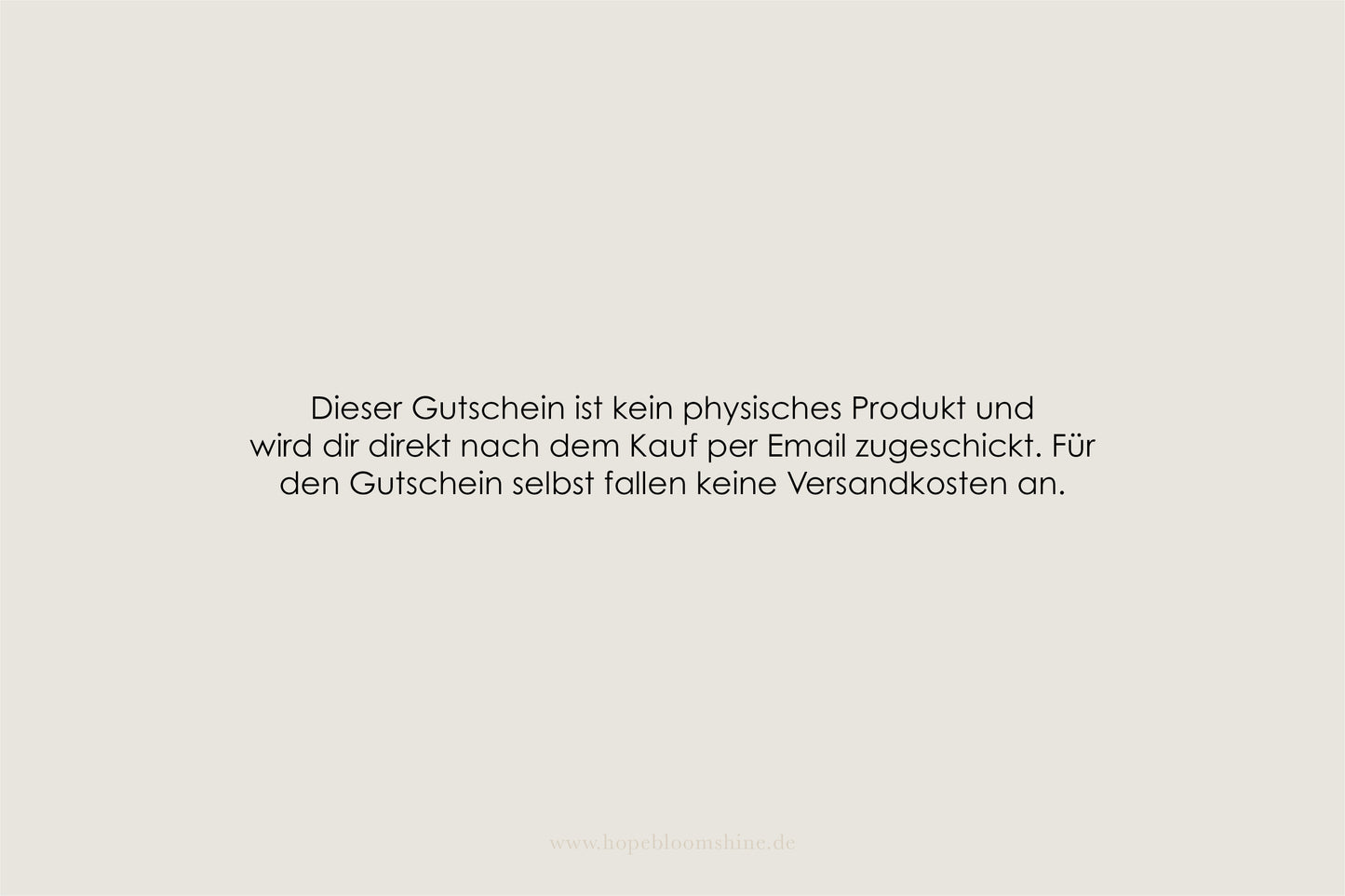 GESCHENKGUTSCHEIN für hopebloomshine