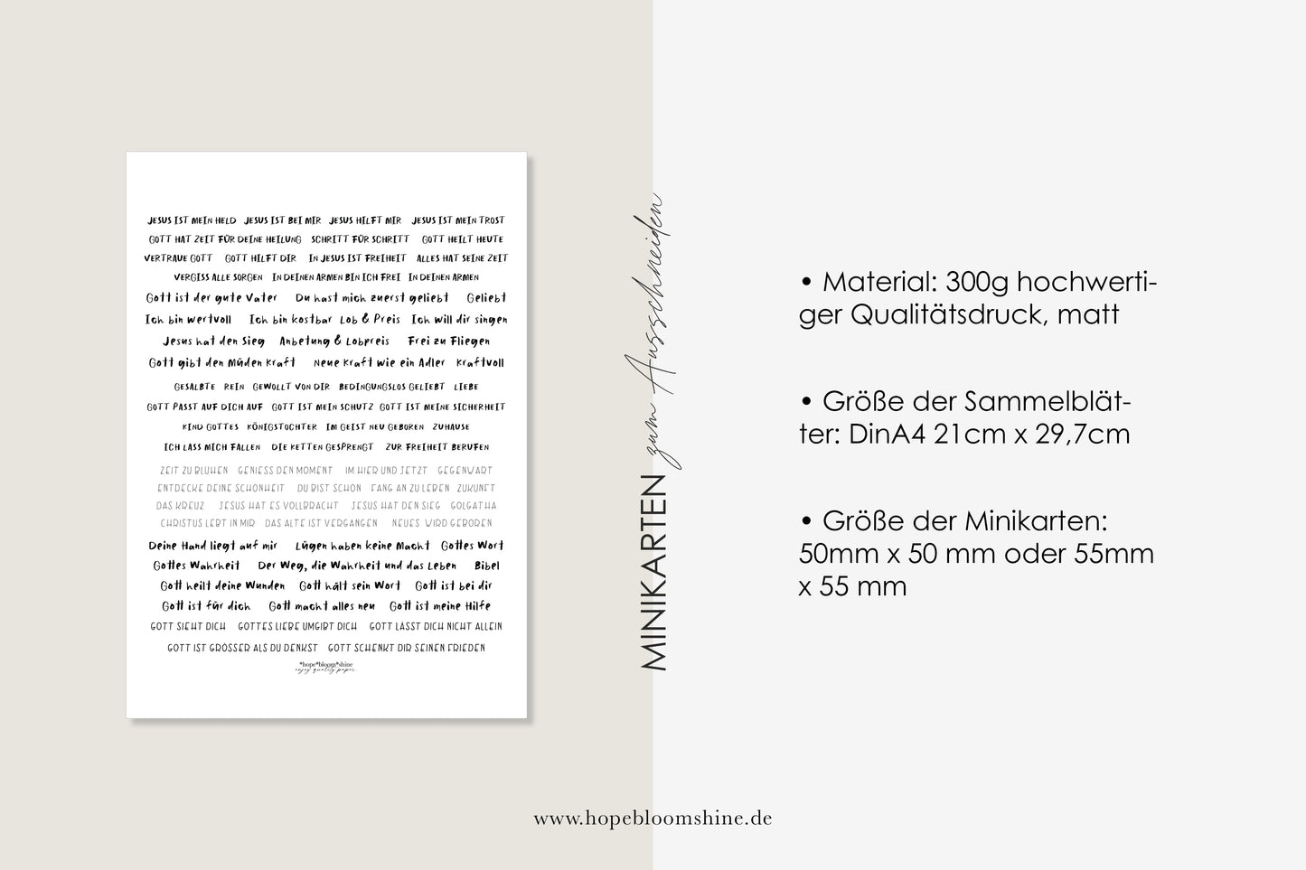 MINIKARTEN SET FÜR COLLAGEN ZUM AUSSCHNEIDEN