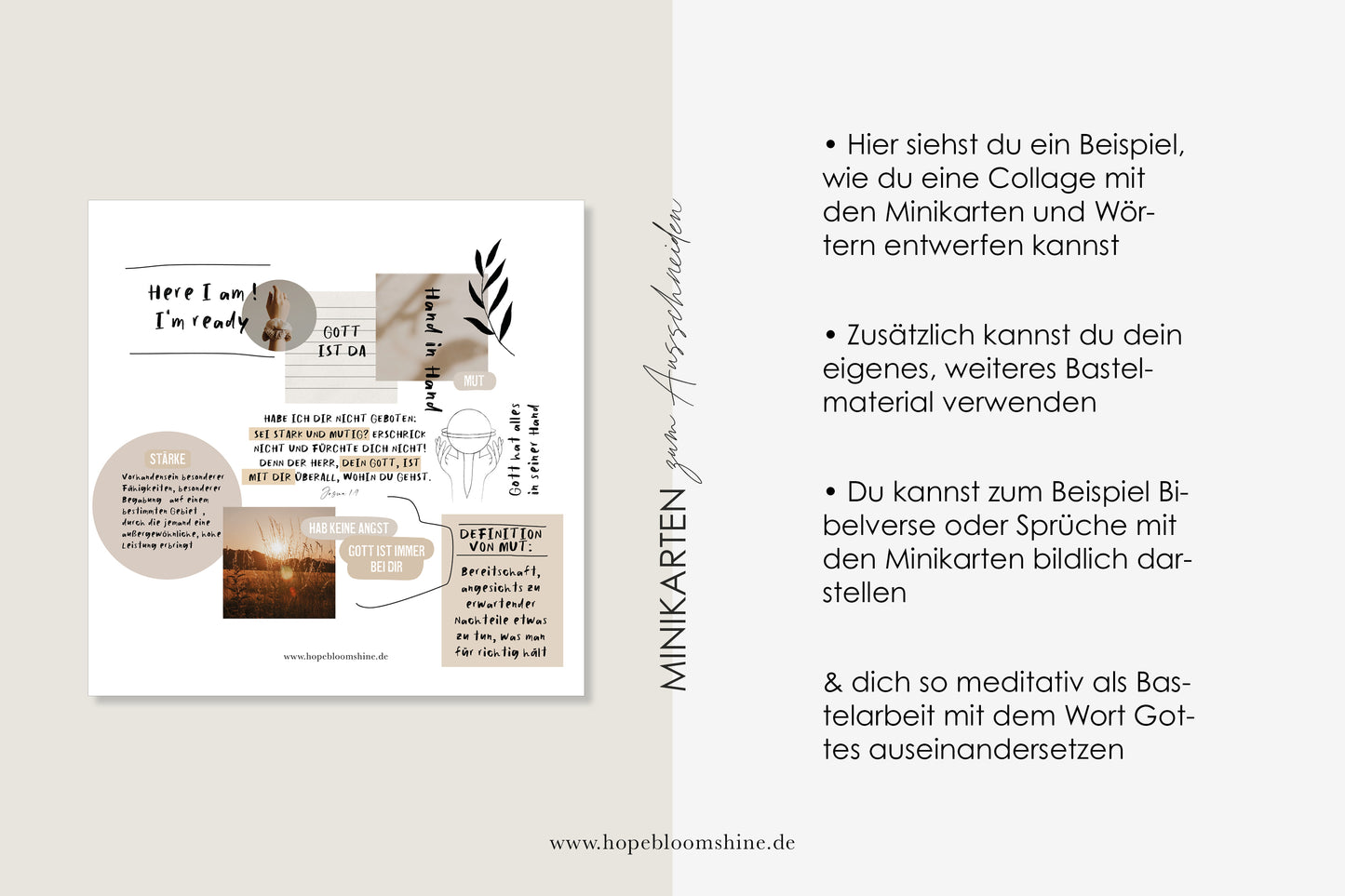 MINIKARTEN SET FÜR COLLAGEN ZUM AUSSCHNEIDEN