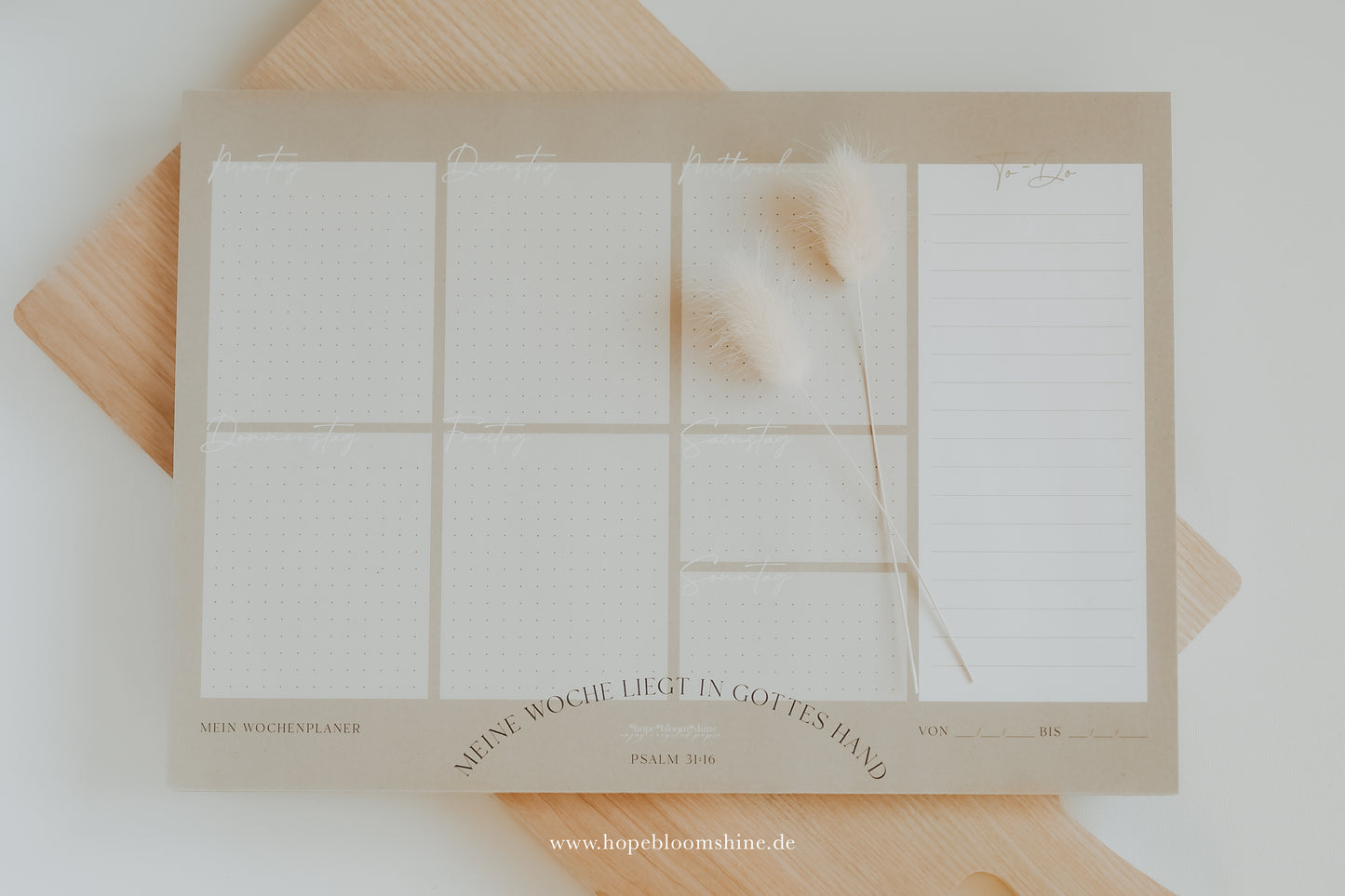 Wochenplaner MEINE WOCHE LIEGT IN GOTTES HAND