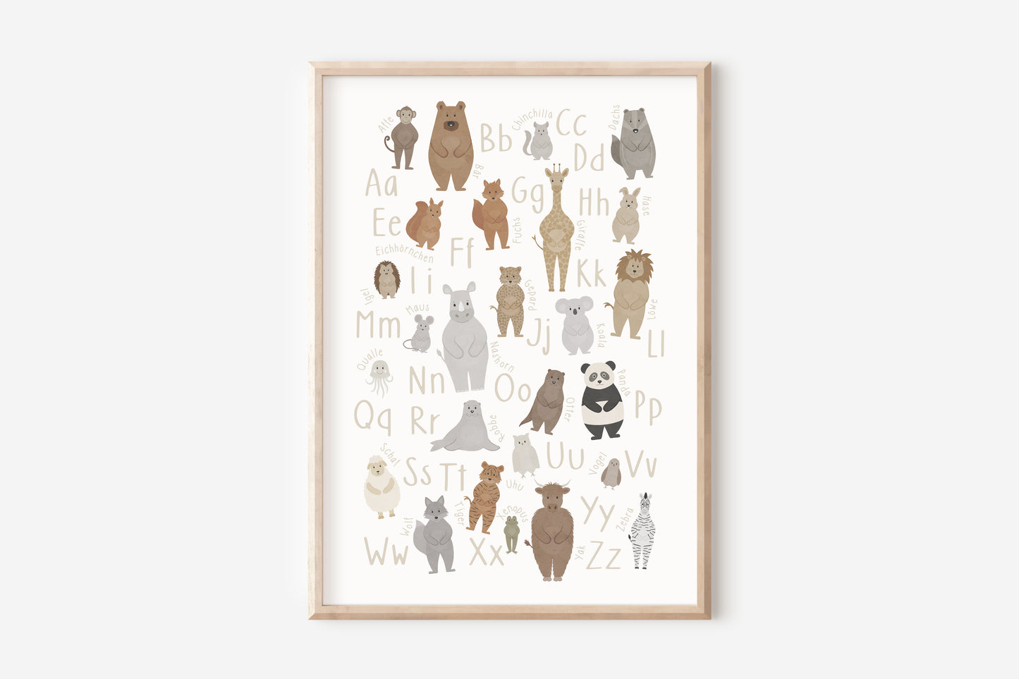 Kinderposter ABC Tiere